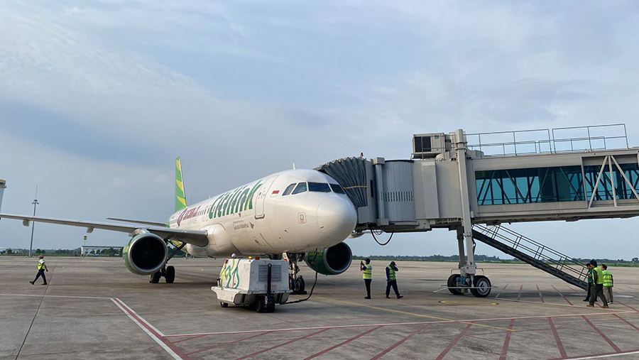 Pesawat Citilink di Bandara Kertajati, Majalengka. (Dok. PT Angkasa Pura II Cin)