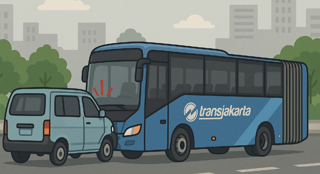 Ilustrasi kecelakaan TransJakarta